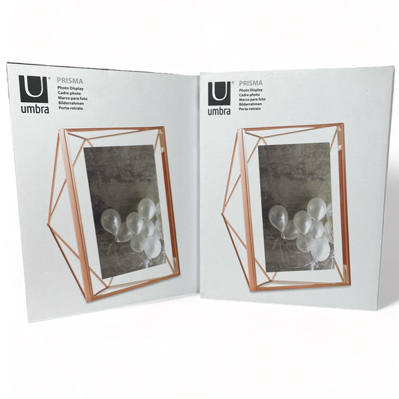 Umbra Prisma Photo Displays - Two Picture Frames, 5 x 7 Rose Gold - Picture 1 of 4